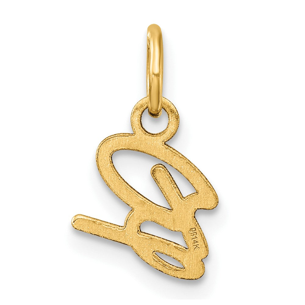 14K Gold Small Script Letter "B" Initial Pendant - Charlie & Co. Jewelry