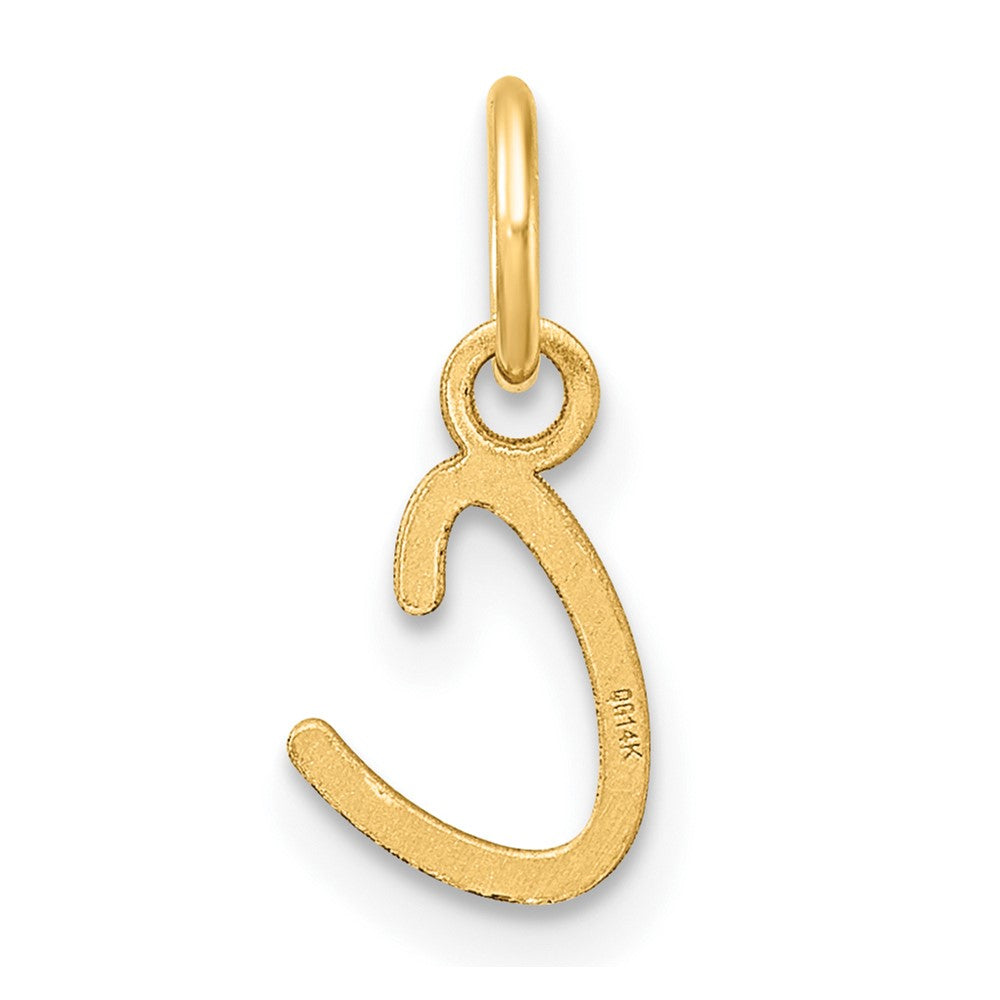 14K Gold Small Script Letter "C" Initial Pendant - Charlie & Co. Jewelry