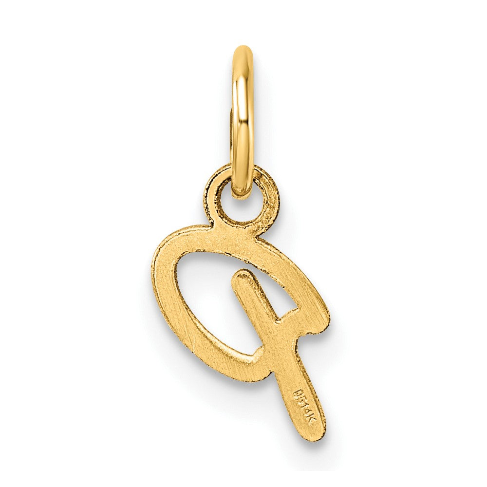 14K Gold Small Script Letter "P" Initial Pendant - Charlie & Co. Jewelry