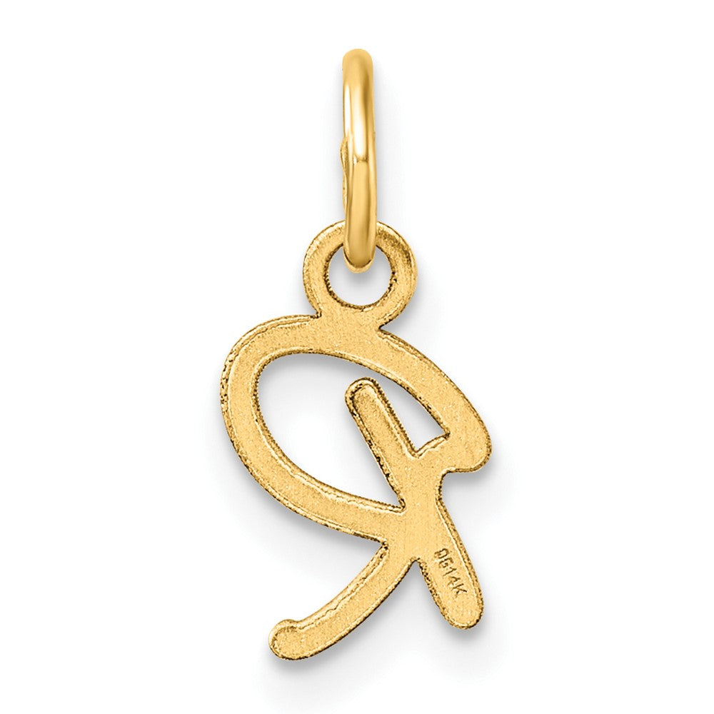 14K Gold Small Script Letter "R" Initial Pendant - Charlie & Co. Jewelry