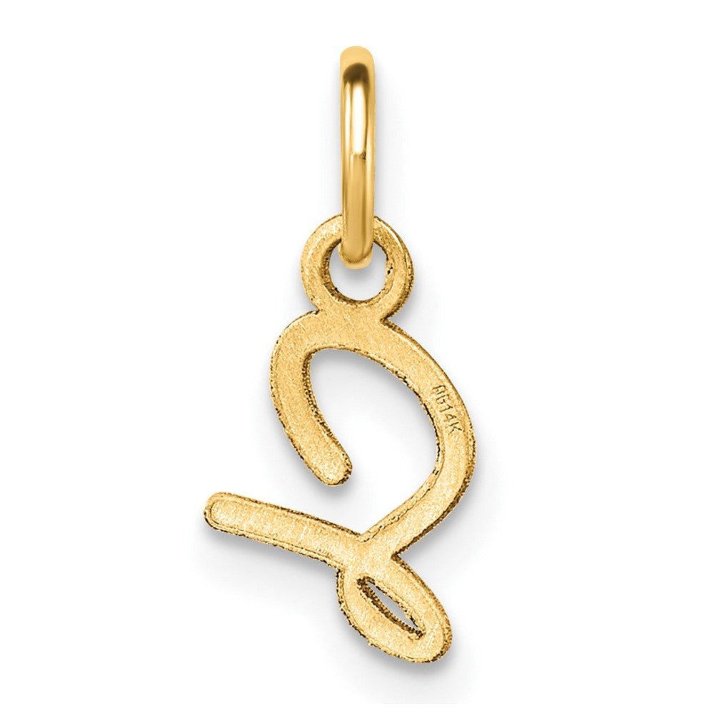 14K Gold Small Script Letter "S" Initial Pendant - Charlie & Co. Jewelry