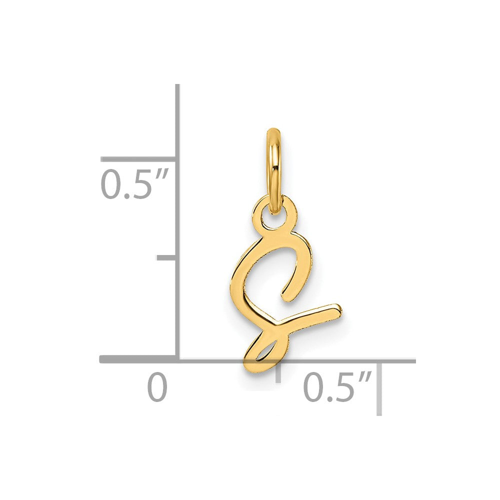 14K Gold Small Script Letter "S" Initial Pendant - Charlie & Co. Jewelry