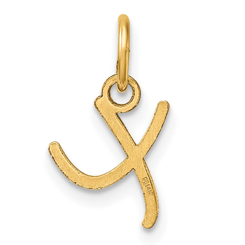 14K Gold Small Script Letter "X" Initial Pendant - Charlie & Co. Jewelry