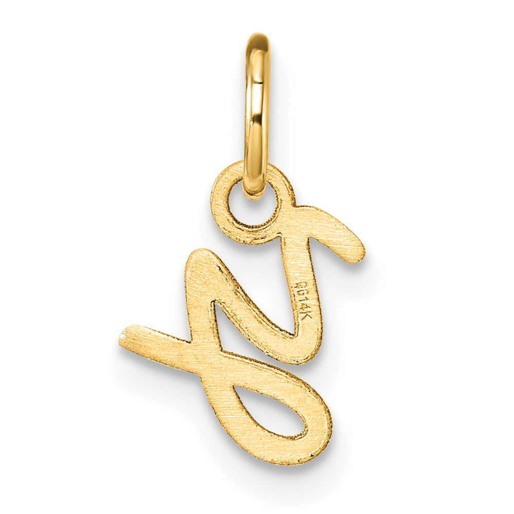 14K Gold Small Script Letter "Y" Initial Pendant - Charlie & Co. Jewelry