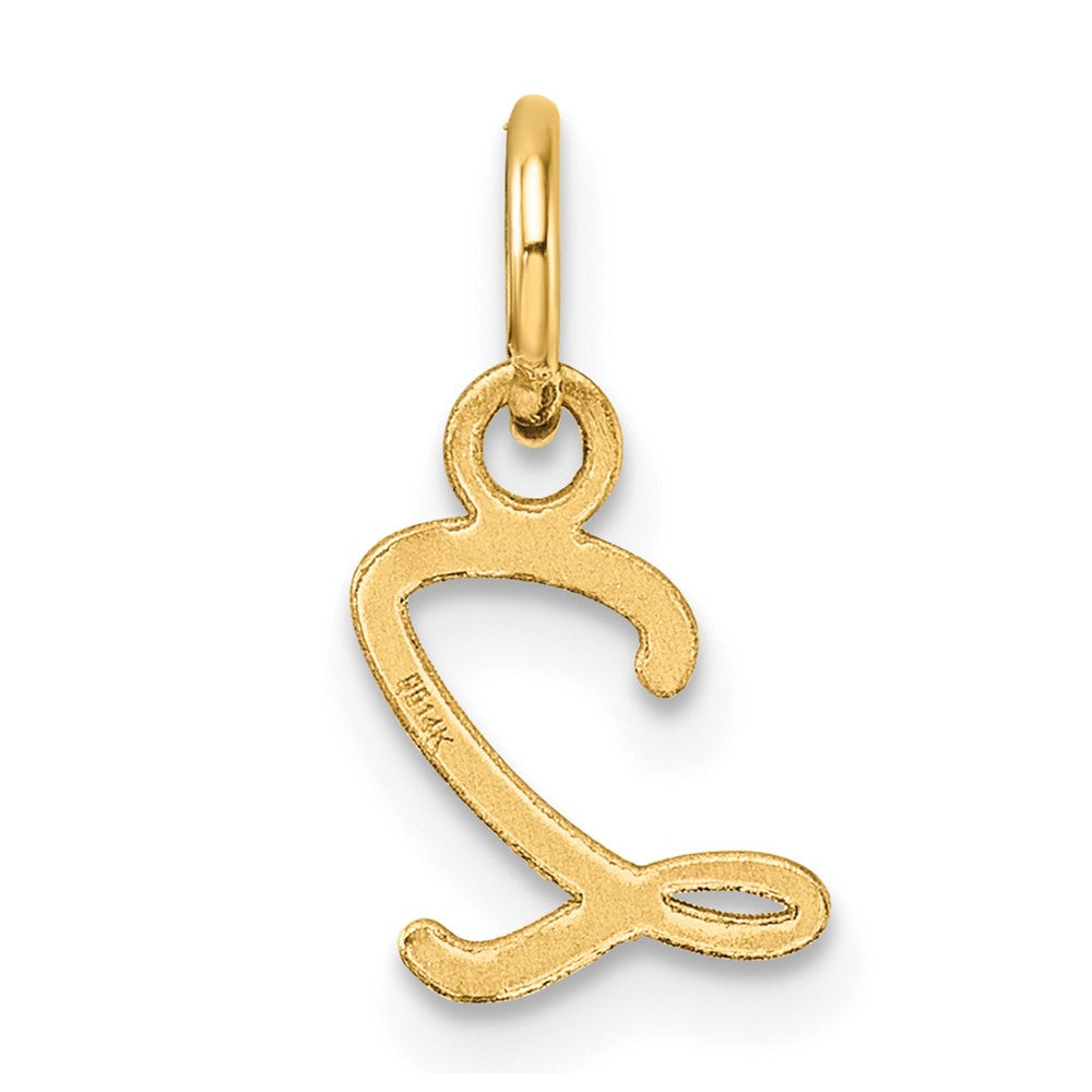 14K Gold Small Script Letter "Z" Initial Pendant - Charlie & Co. Jewelry