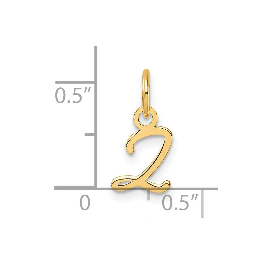 14K Gold Small Script Letter "Z" Initial Pendant - Charlie & Co. Jewelry