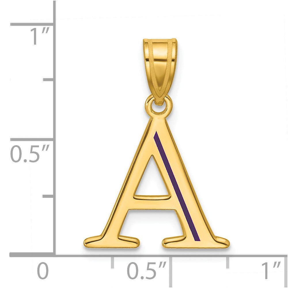 Charlie & Co Jewelry | 14k Yellow Gold Line Epoxy Initial Pendant - Model XNA1471Y