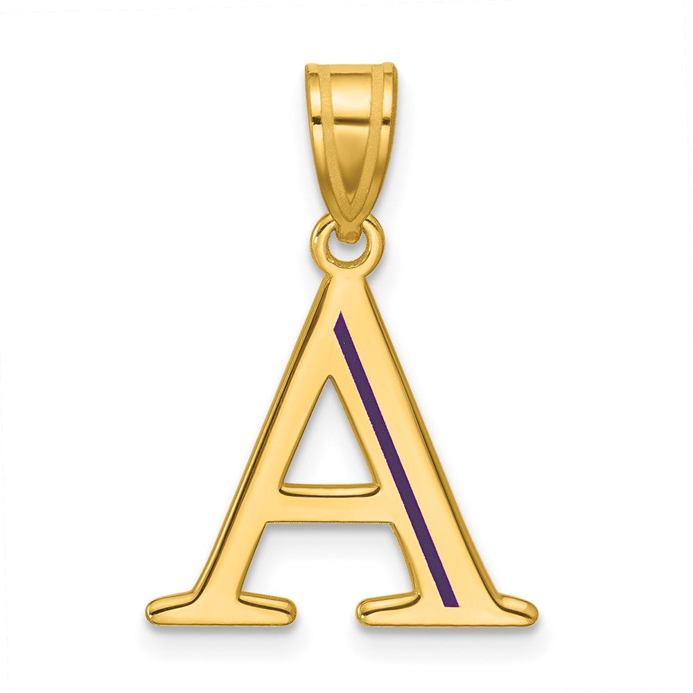 14k Yellow Gold Line Epoxy Initial A Pendant - Model XNA1471Y | Charlie ...