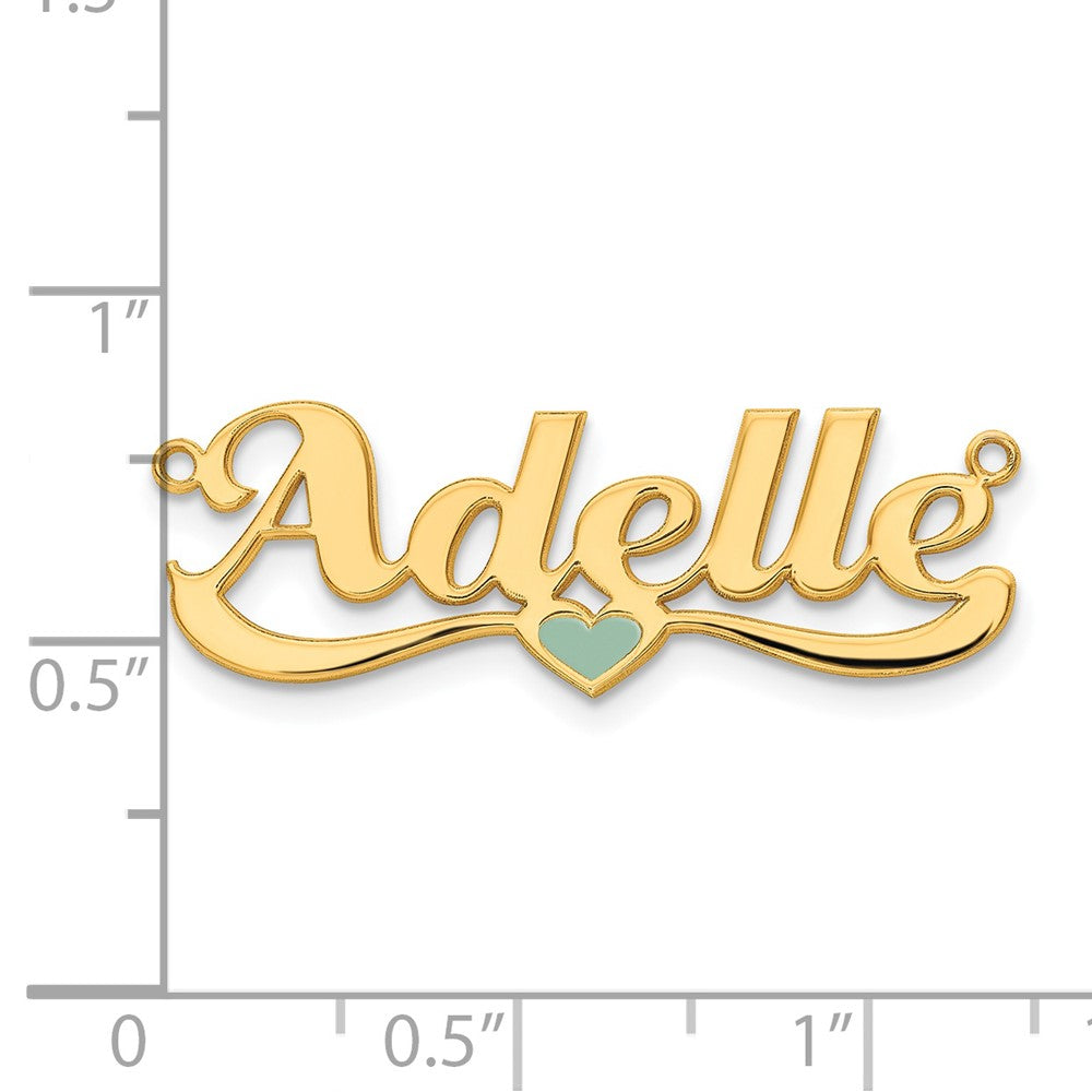 Charlie & Co Jewelry | 14k Yellow Gold Epoxy Heart Name Plate - Model XNA936Y