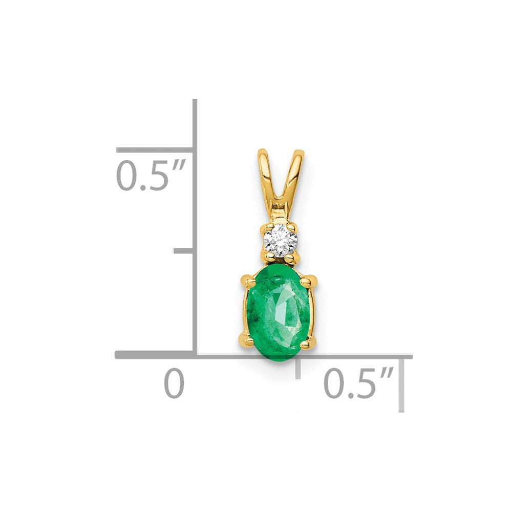 Charlie & Co Jewelry | 14k Emerald Diamond Pendant - Model XP1002E/AA