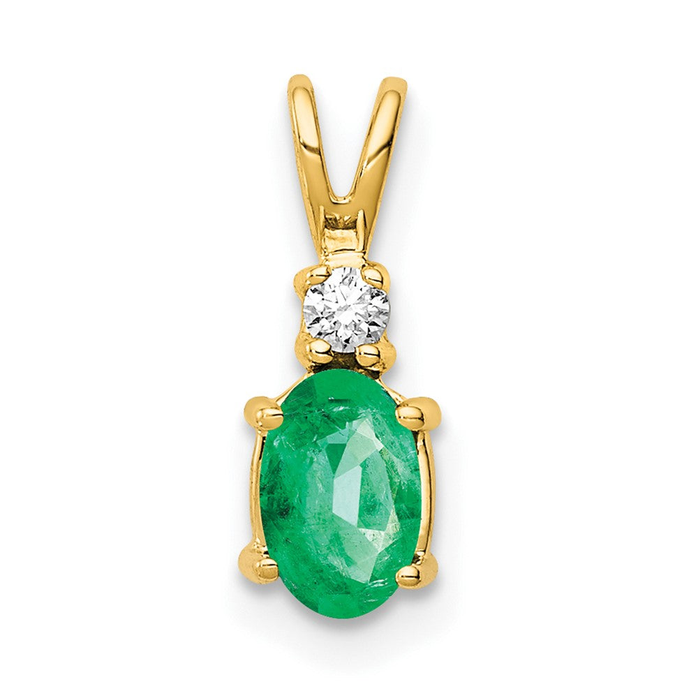 Charlie & Co Jewelry | 14k Emerald Diamond Pendant - Model XP1002E/AA