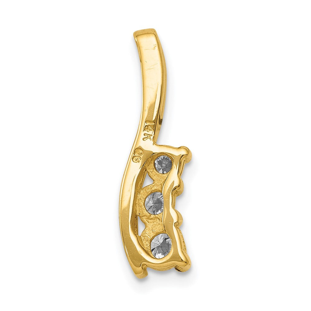 Charlie & Co Jewelry | 14k Aa Diamond Small Three Stone Curved Bar Pendant - Model XP1446AA