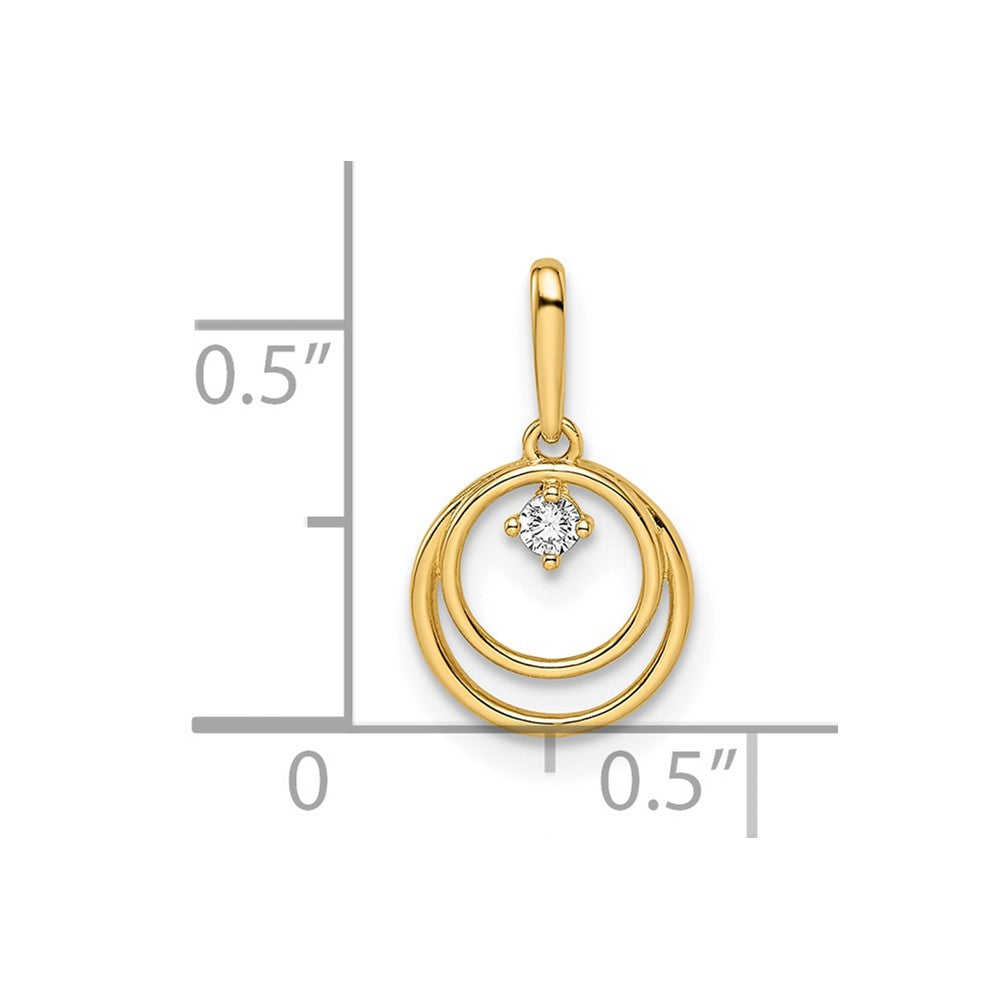 14K Fancy CZ Circle Pendant - Charlie & Co. Jewelry