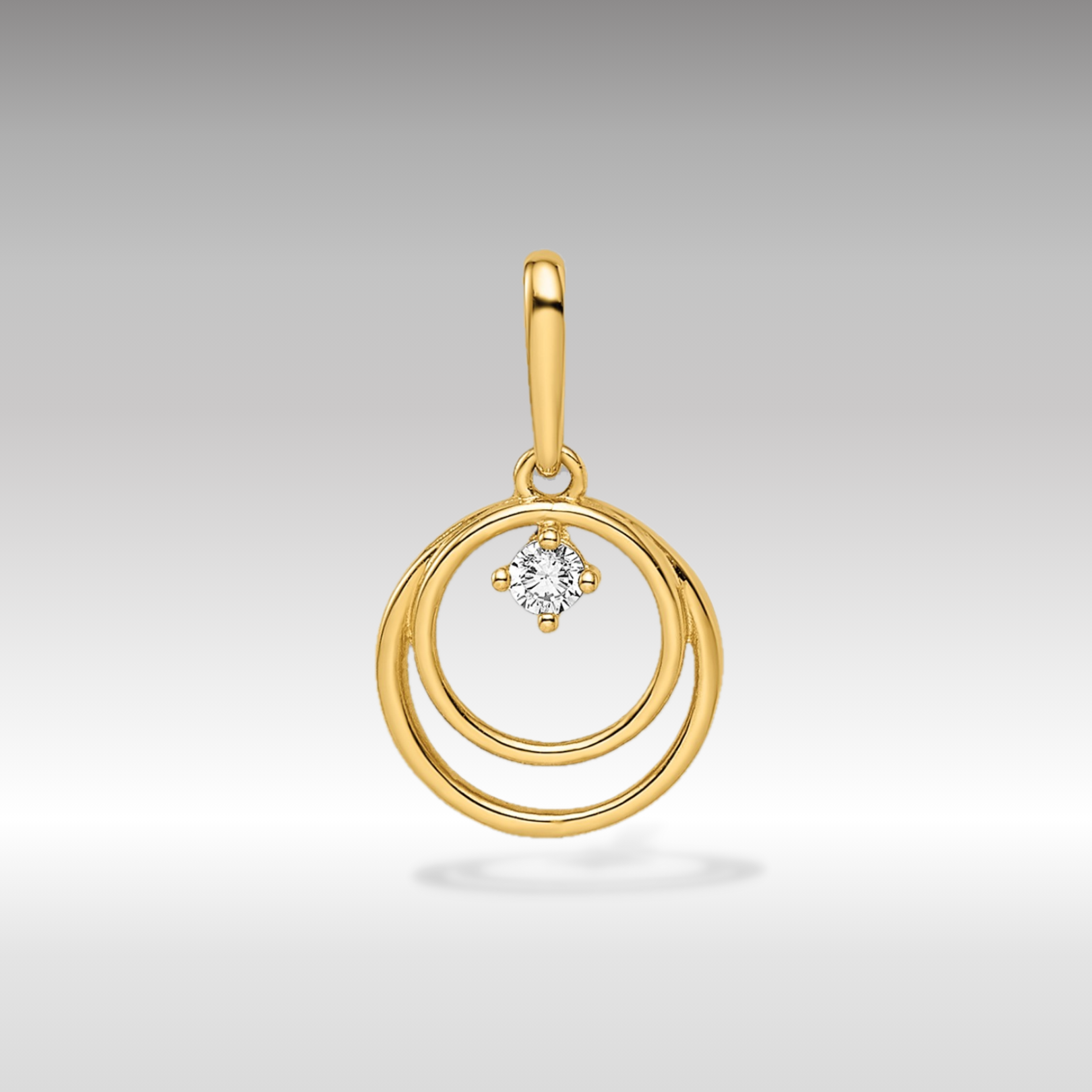14K Fancy CZ Circle Pendant - Charlie & Co. Jewelry