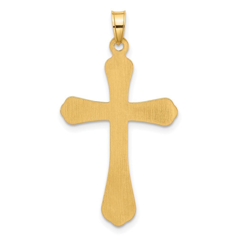 Gold Polished and Grooved Hollow Diamond Cross Pendant - Model XP5308A - Charlie & Co. Jewelry