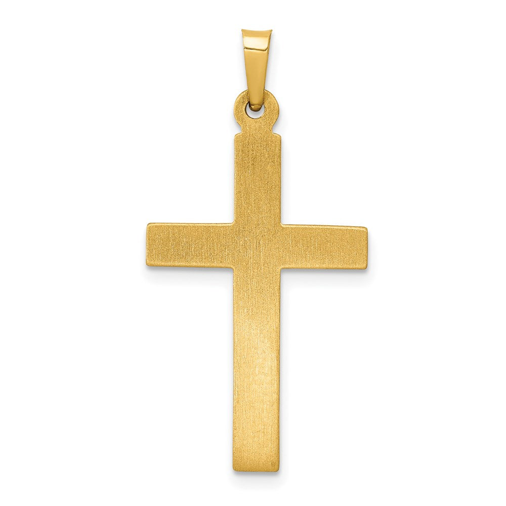 Gold Textured and Polished Diamond Cross Pendant Necklace - Model XP90AA - Charlie & Co. Jewelry