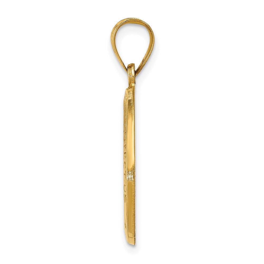 Charlie & Co Jewelry | 14k Polished And Satin St Christopher Medal Hollow Pendant - Model XR1310