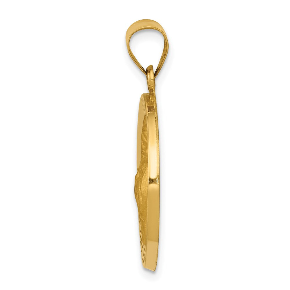 Charlie & Co Jewelry | 14k Polished And Satin St Francis Of Assisi Medal Hollow Pendant - Model XR1325