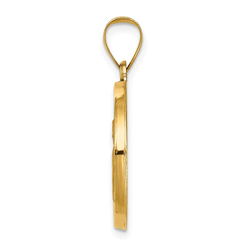 Charlie & Co Jewelry | 14k Polished And Satin St Gabriel Medal Hollow Pendant - Model XR1327