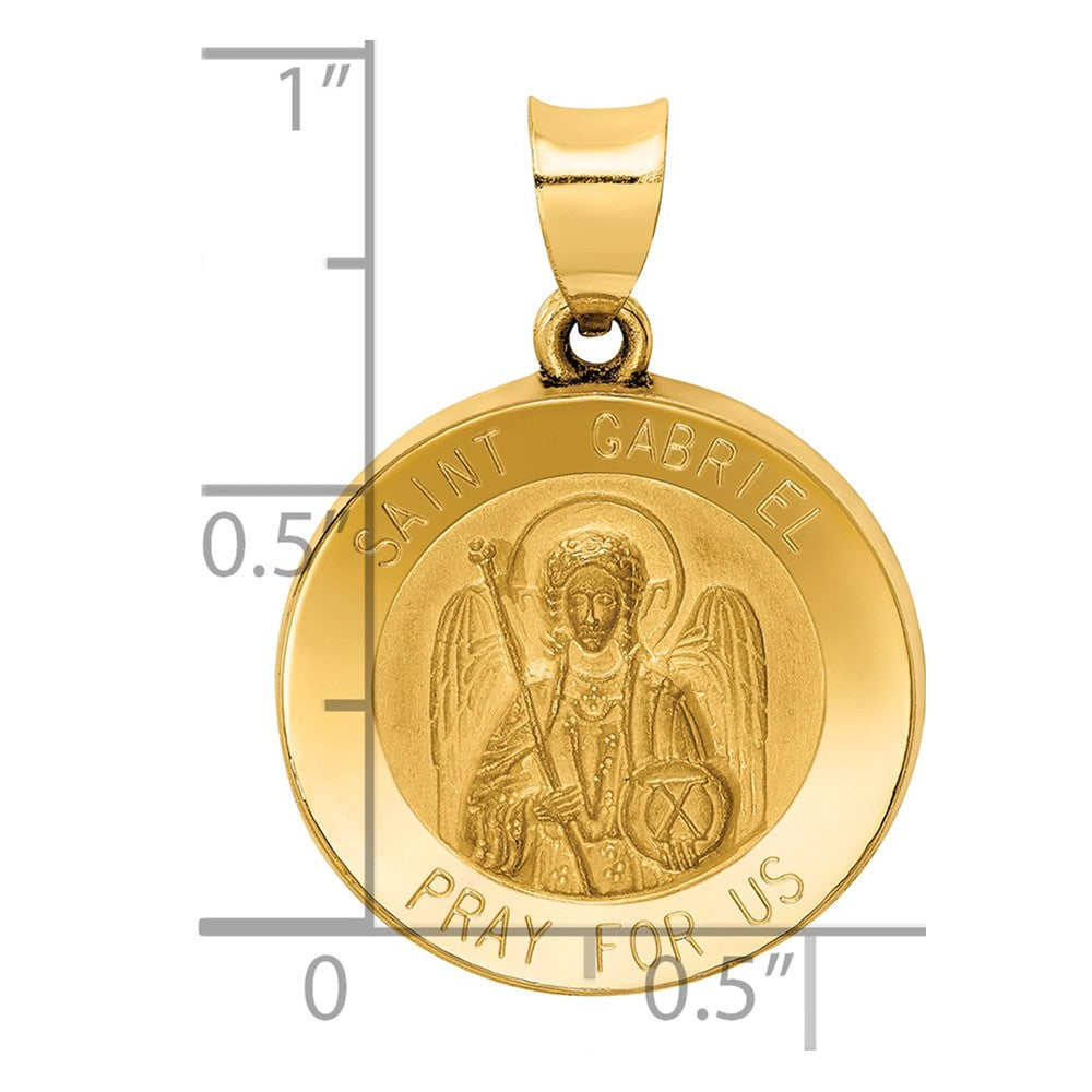 Charlie & Co Jewelry | 14k Polished And Satin St Gabriel Medal Hollow Pendant - Model XR1327