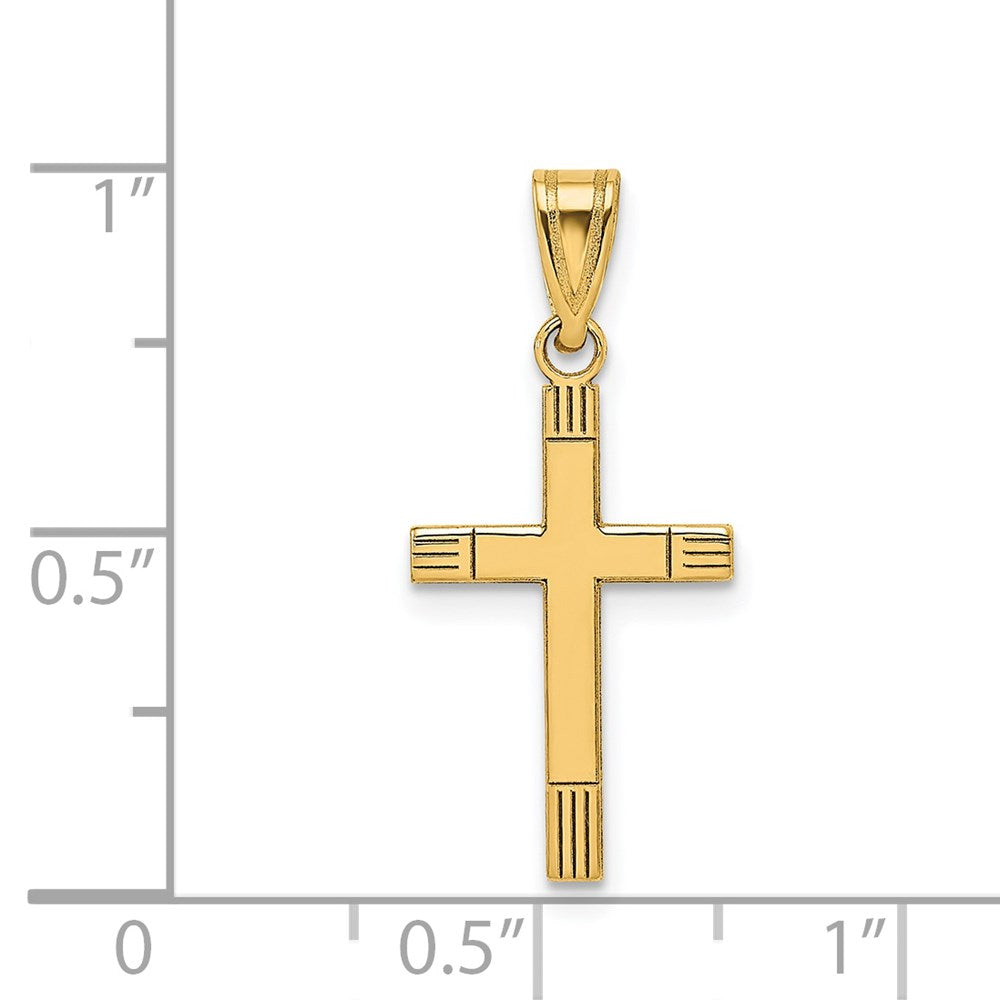 Charlie & Co Jewelry | 14k Laser Etched Cross Pendant - Model XR133