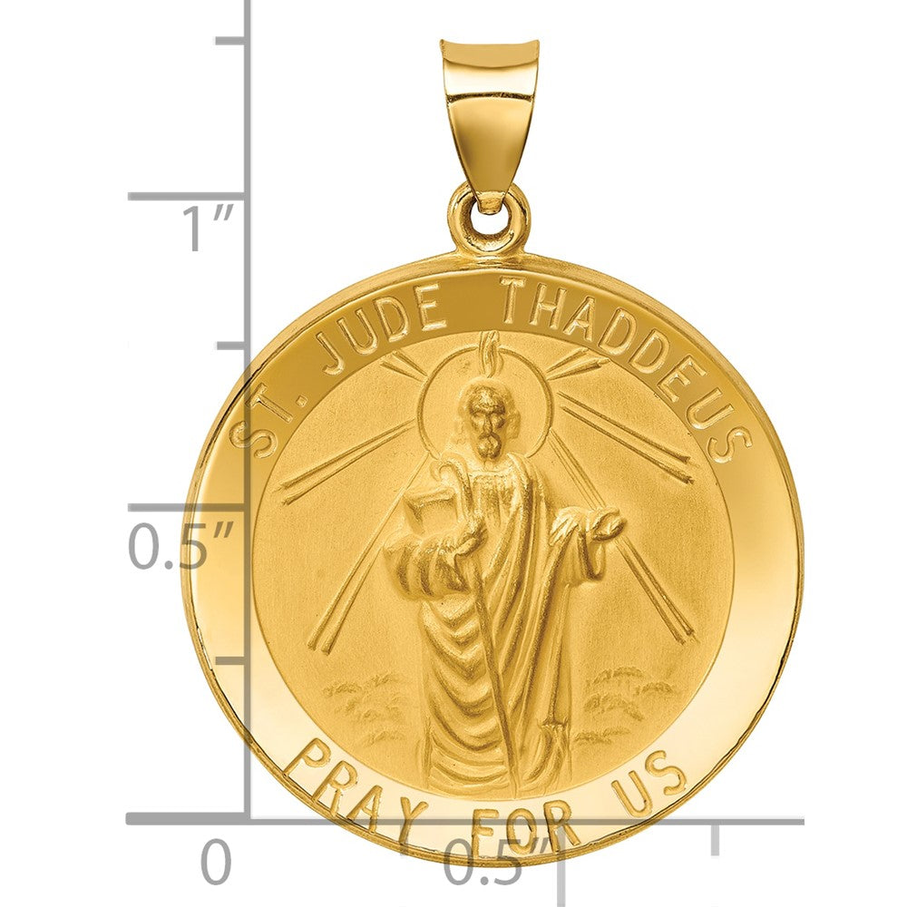 Charlie & Co Jewelry | 14k Polished And Satin St Jude Thaddeus Medal Hollow Pendant - Model XR1348