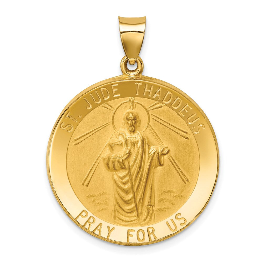 Charlie & Co Jewelry | 14k Polished And Satin St Jude Thaddeus Medal Hollow Pendant - Model XR1348