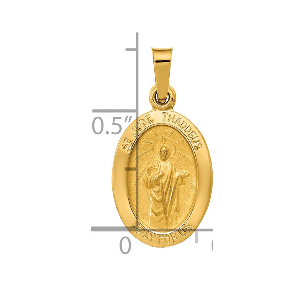 Charlie & Co Jewelry | 14k Polished And Satin St Jude Thaddeus Medal Hollow Pendant - Model XR1349