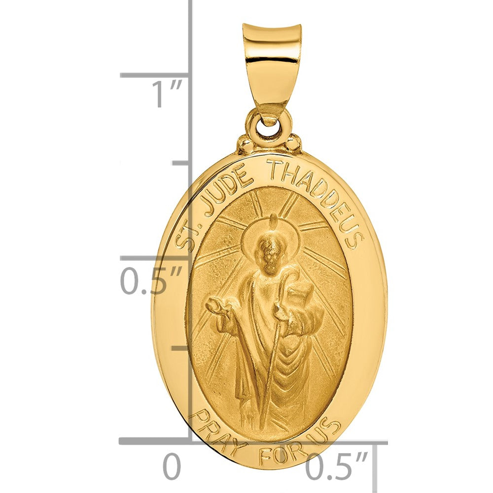 Charlie & Co Jewelry | 14k Polished And Satin St Jude Thaddeus Medal Hollow Pendant - Model XR1351