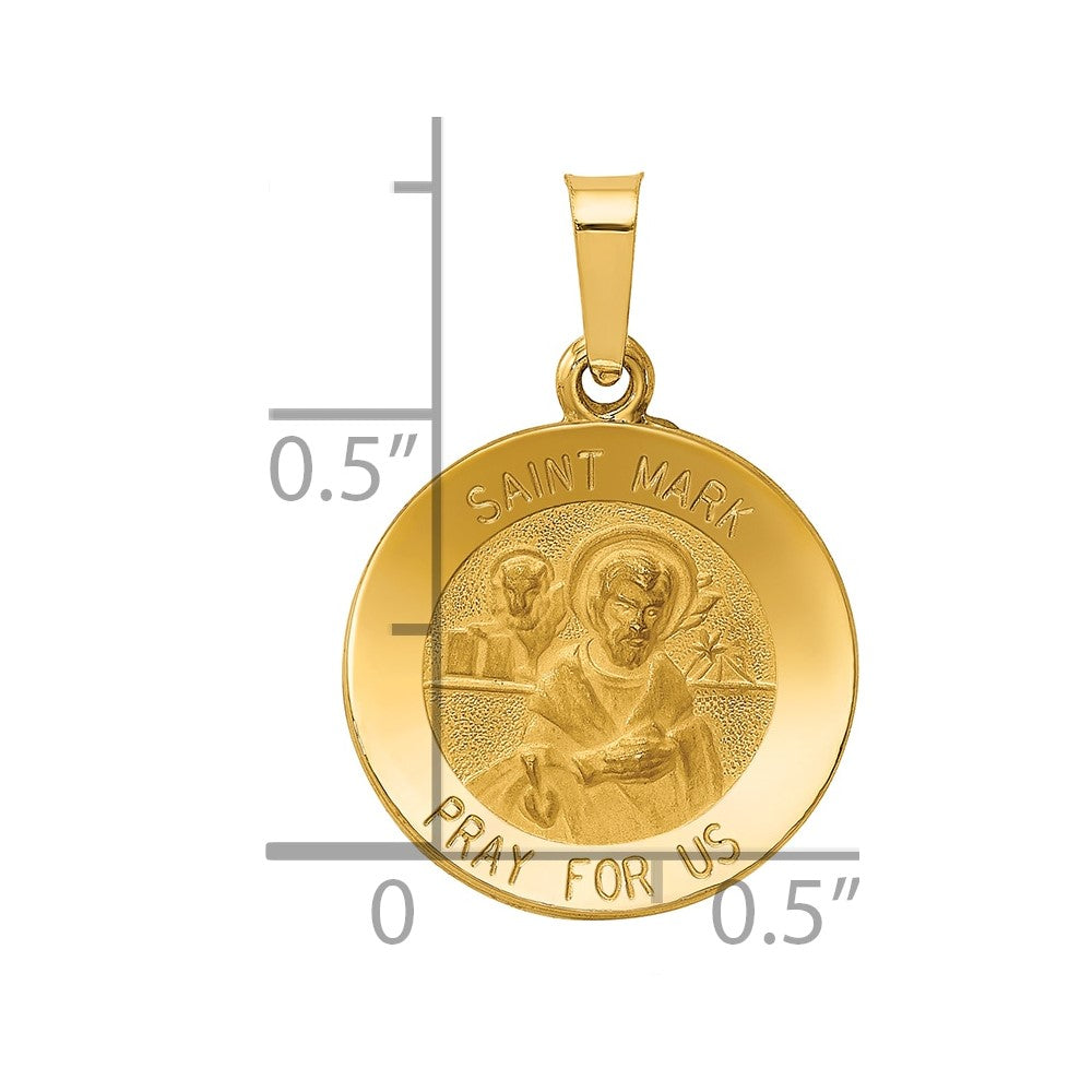 Charlie & Co Jewelry | 14k Polished And Satin St Mark Medal Hollow Pendant - Model XR1357
