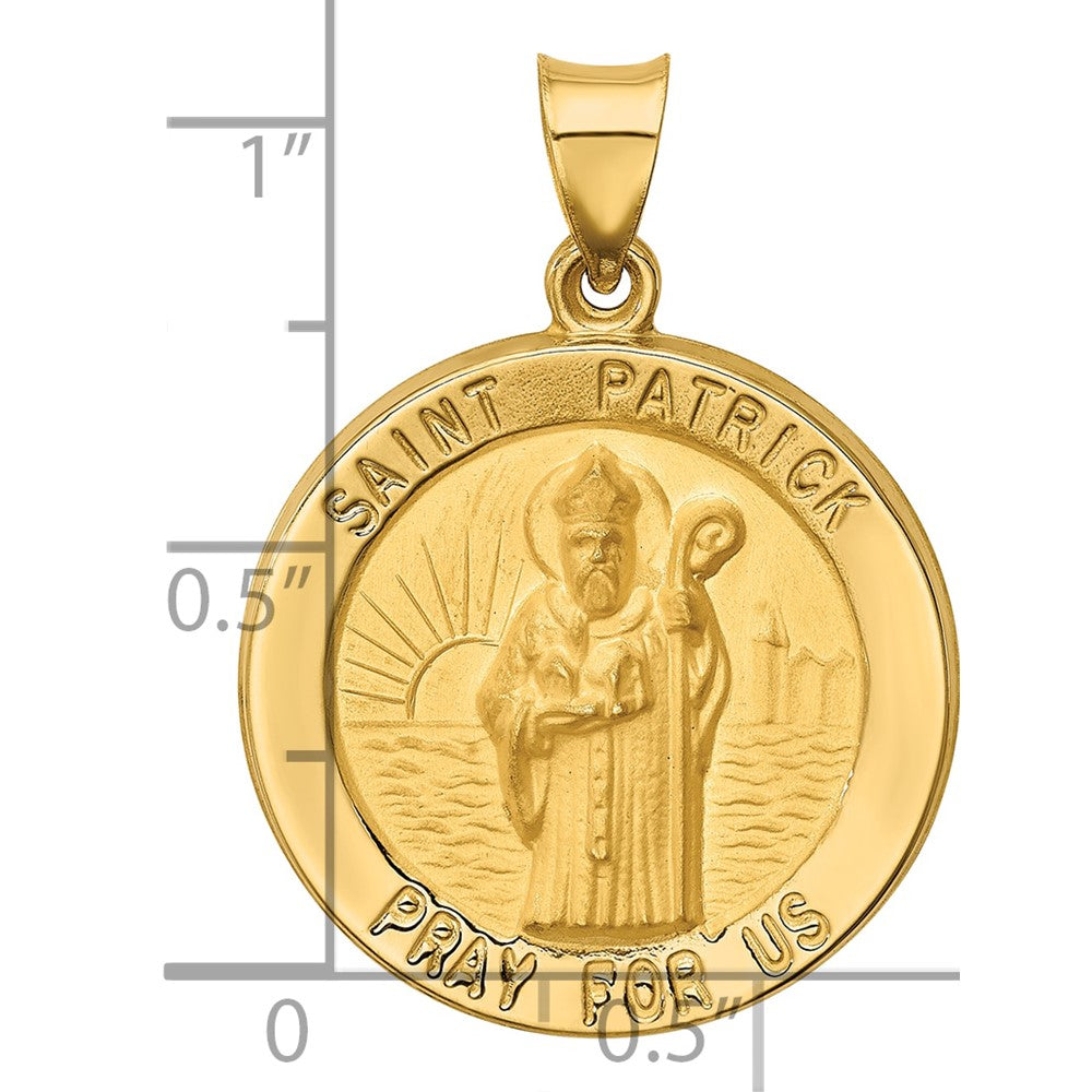 Charlie & Co Jewelry | 14k Polished And Satin St Patrick Medal Hollow Pendant - Model XR1375