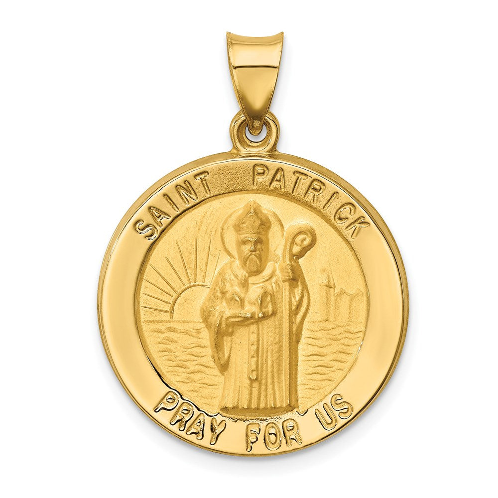 Charlie & Co Jewelry | 14k Polished And Satin St Patrick Medal Hollow Pendant - Model XR1375