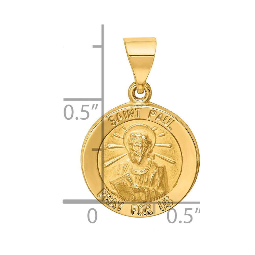 Charlie & Co Jewelry | 14k Polished And Satin St Paul Medal Hollow Pendant - Model XR1376