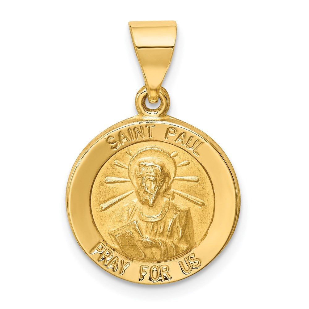 Charlie & Co Jewelry | 14k Polished And Satin St Paul Medal Hollow Pendant - Model XR1376