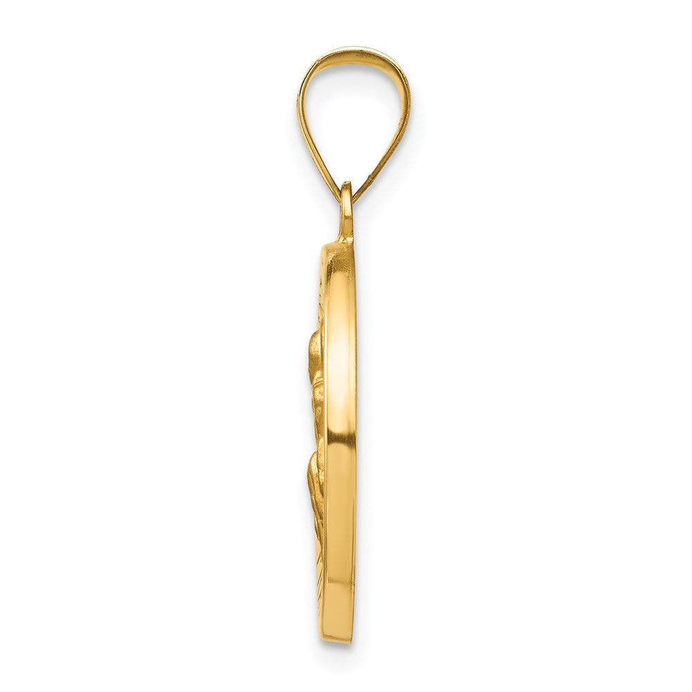 Charlie & Co Jewelry | 14k Polished And Satin St Peregrine Medal Hollow Pendant - Model XR1378