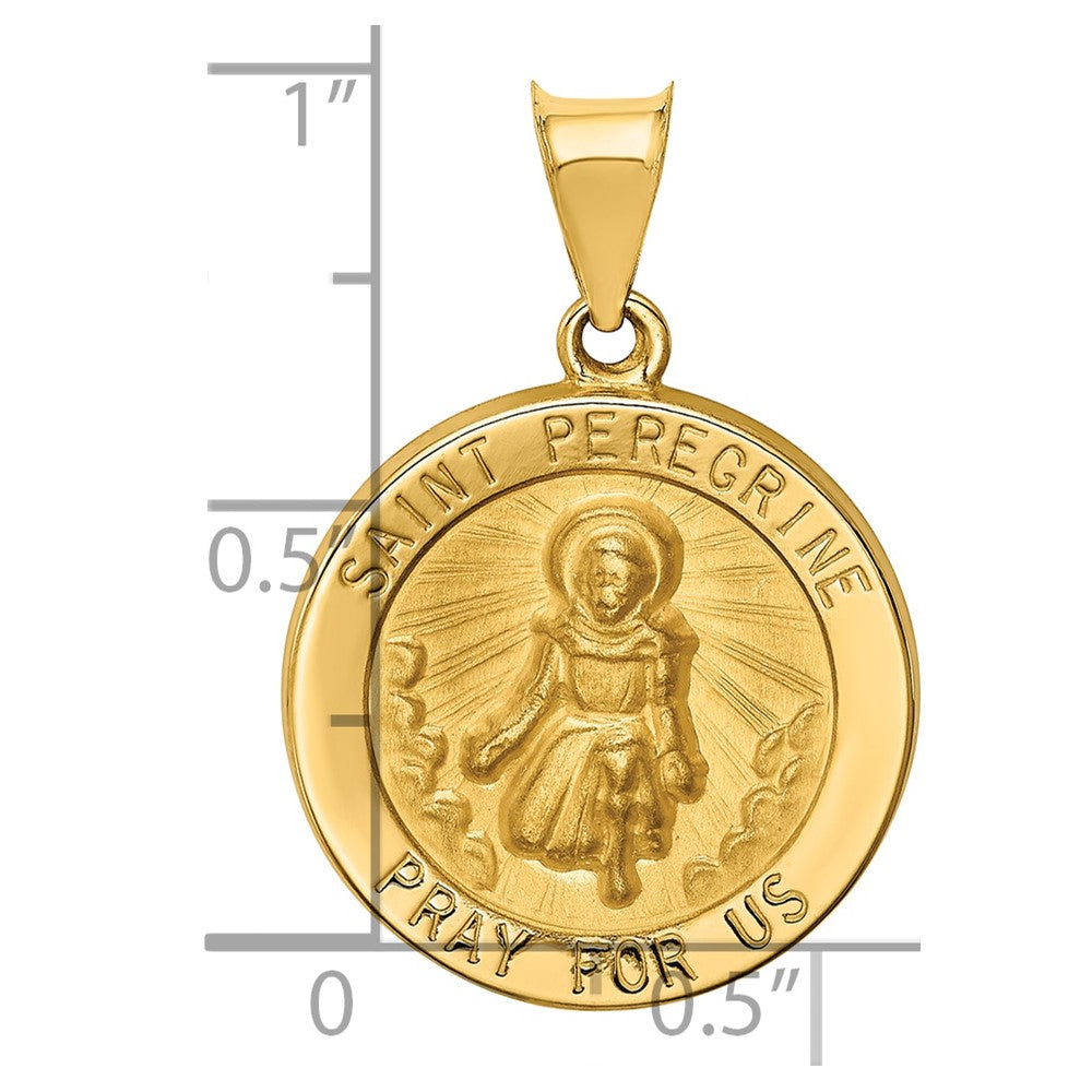Charlie & Co Jewelry | 14k Polished And Satin St Peregrine Medal Hollow Pendant - Model XR1378