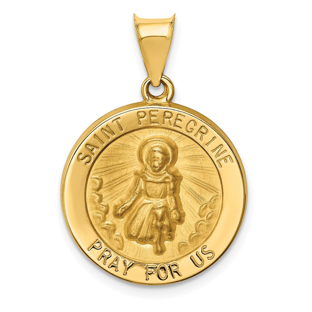 Charlie & Co Jewelry | 14k Polished And Satin St Peregrine Medal Hollow Pendant - Model XR1378