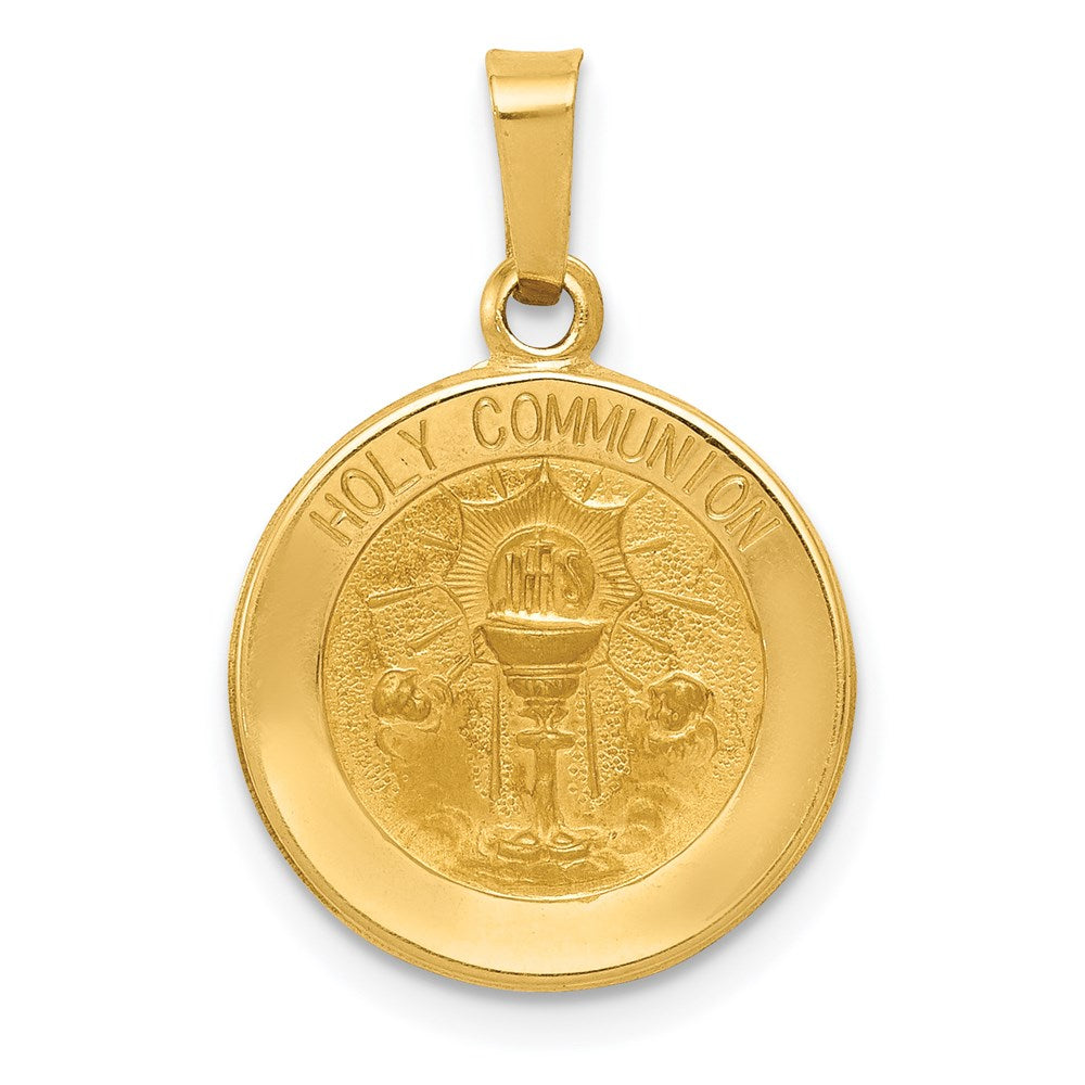 Charlie & Co Jewelry | 14k Polished And Satin Holy Communion Medal Hollow Pendant - Model XR1390