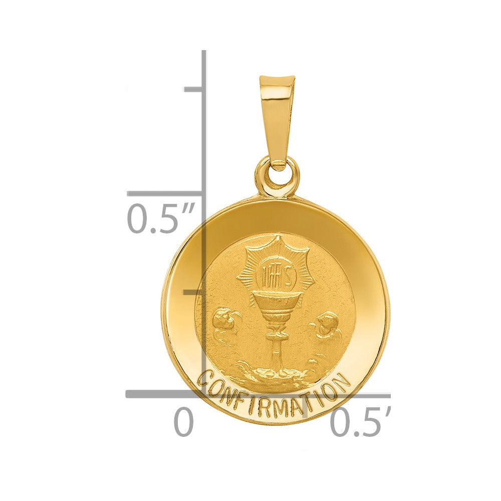 Charlie & Co Jewelry | 14k Polished And Satin Confirmation Medal Hollow Pendant - Model XR1392
