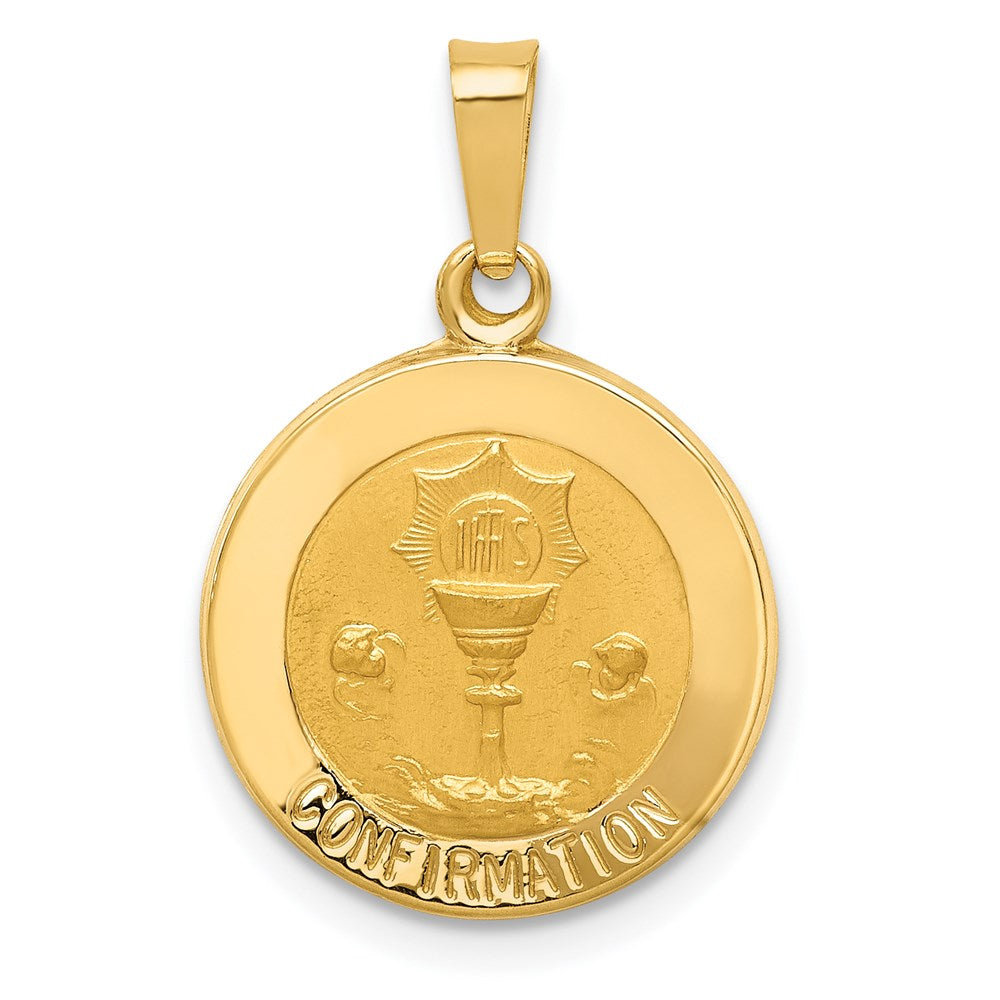 Charlie & Co Jewelry | 14k Polished And Satin Confirmation Medal Hollow Pendant - Model XR1392