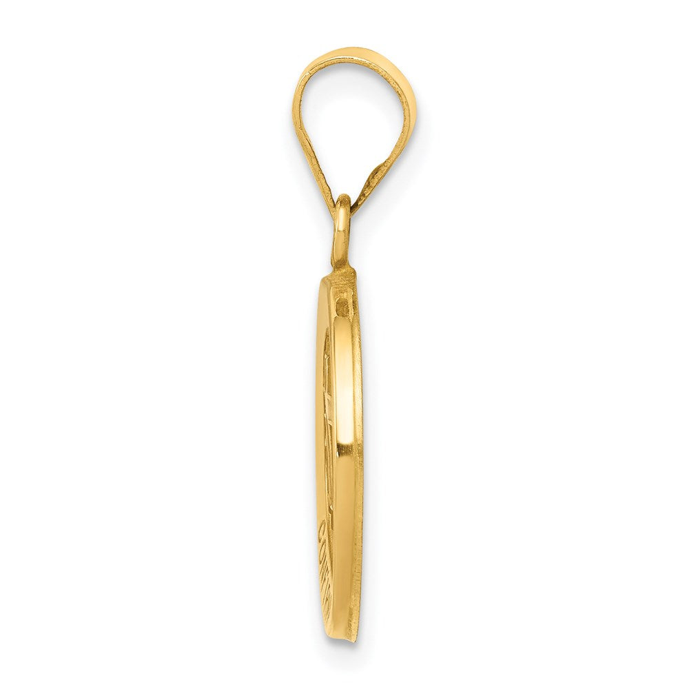 Charlie & Co Jewelry | 14k Polished And Satin Confirmation Medal Hollow Pendant - Model XR1393