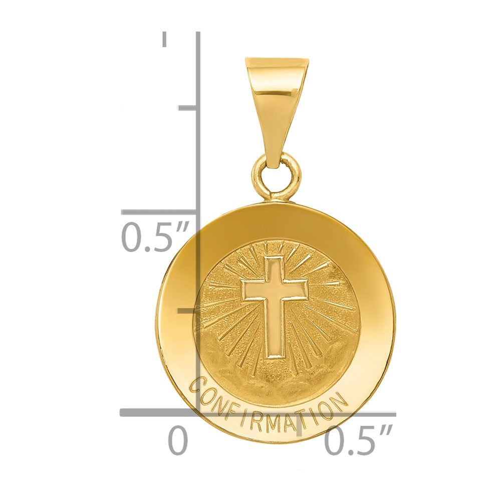 Charlie & Co Jewelry | 14k Polished And Satin Confirmation Medal Hollow Pendant - Model XR1393