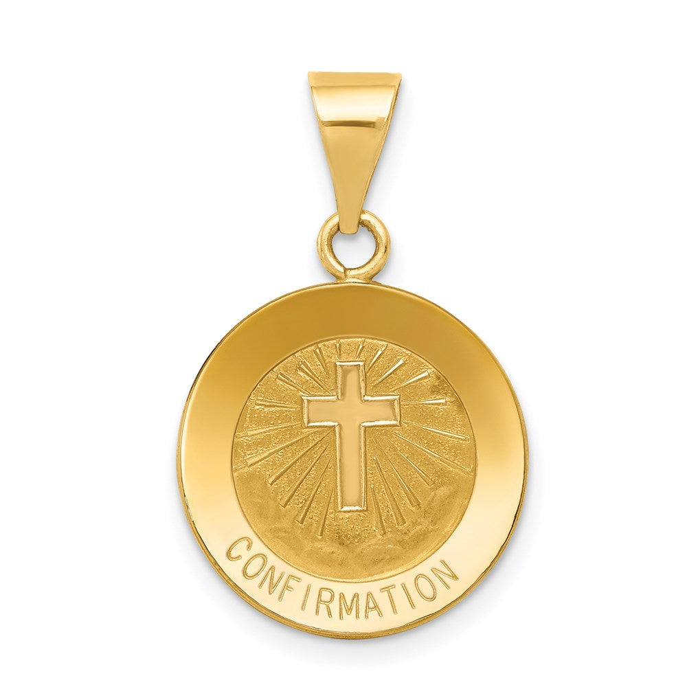 Charlie & Co Jewelry | 14k Polished And Satin Confirmation Medal Hollow Pendant - Model XR1393