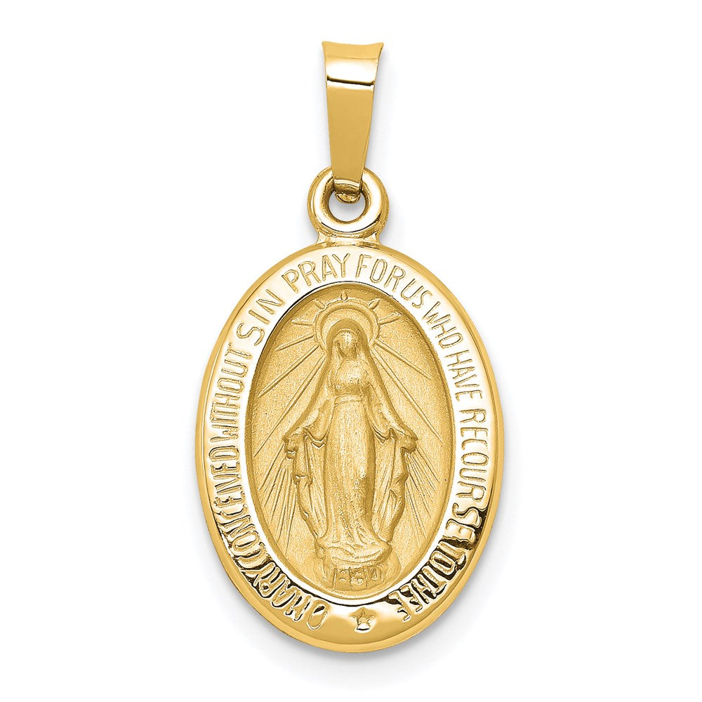 Charlie & Co Jewelry | 14k Polished And Satin Miraculous Medal Hollow Pendant - Model XR1401