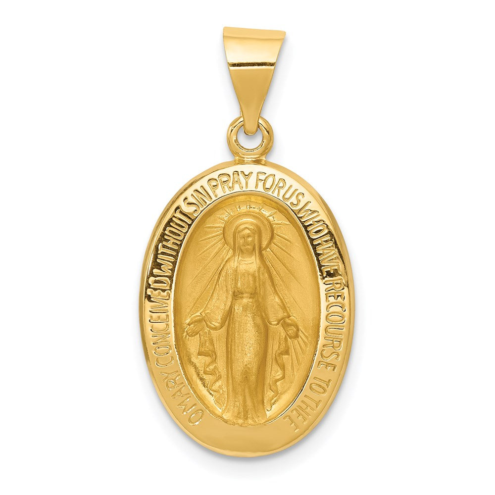 Charlie & Co Jewelry | 14k Hollow Polished And Satin Miraculous Medal Pendant - Model XR1406