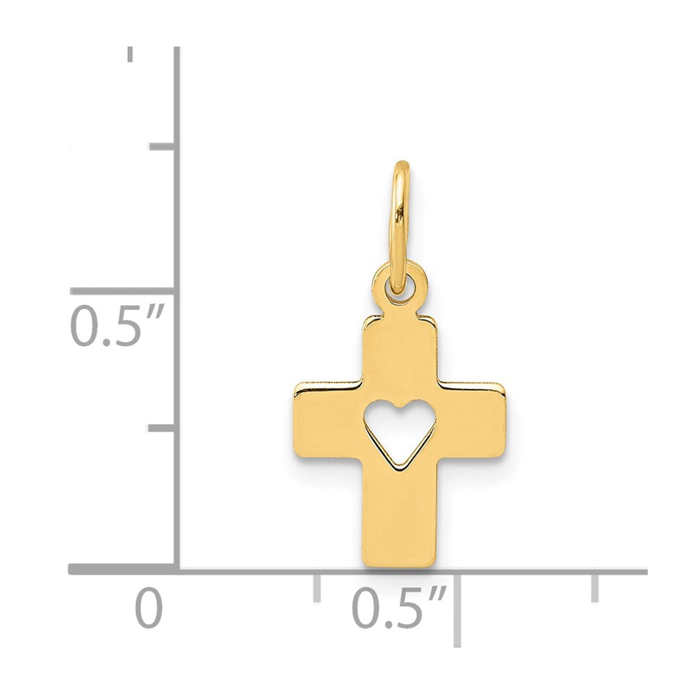 Charlie & Co Jewelry | 14k Polished Cross With Heart Pendant - Model XR1430