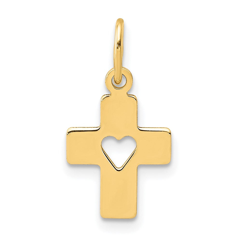 Charlie & Co Jewelry | 14k Polished Cross With Heart Pendant - Model XR1430