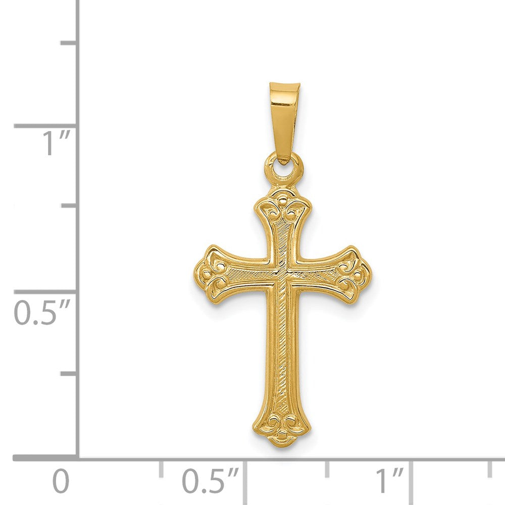 Charlie & Co Jewelry | 14k Polished Fleur De Lis Cross Pendant - Model XR1447