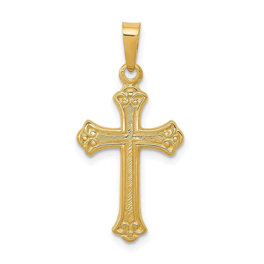 Charlie & Co Jewelry | 14k Polished Fleur De Lis Cross Pendant - Model XR1447