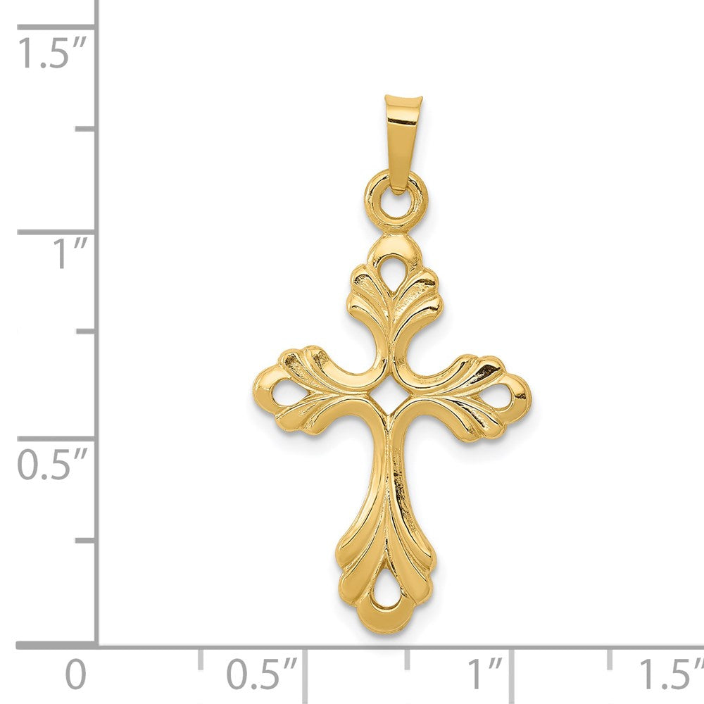 Charlie & Co Jewelry | 14k Polished Fleur De Lis Cross Pendant - Model XR1476